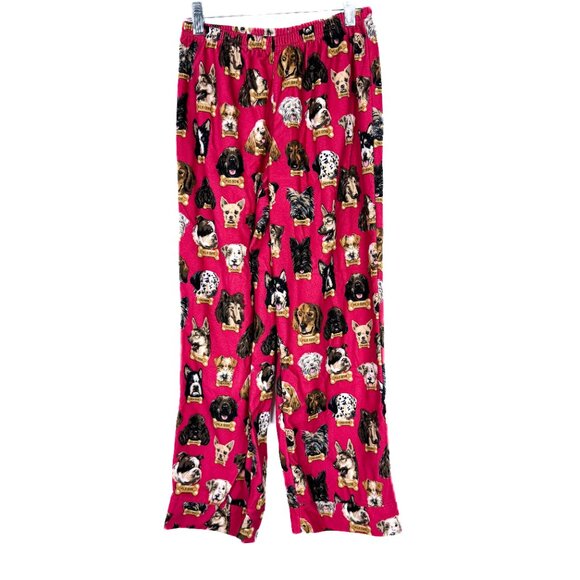 Nick & Nora Flannel Dog Breeds Milk Bone Pajama Set Red Kid's Size Large 10/12 - Picture 2 of 16